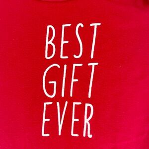 5/$20💥Best Gift Ever Christmas Graphic Tee Unisex Baby Bodysuit, Red & White